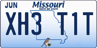 MO license plate XH3T1T