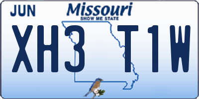 MO license plate XH3T1W