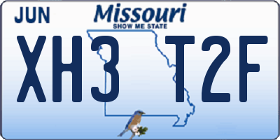 MO license plate XH3T2F