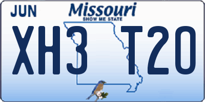 MO license plate XH3T2O