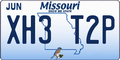 MO license plate XH3T2P