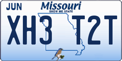 MO license plate XH3T2T