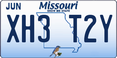 MO license plate XH3T2Y