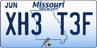 MO license plate XH3T3F