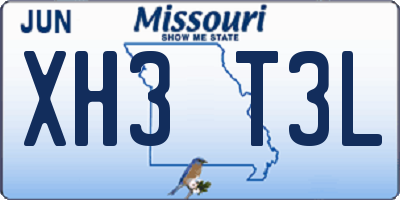 MO license plate XH3T3L