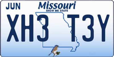 MO license plate XH3T3Y
