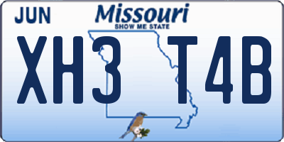 MO license plate XH3T4B