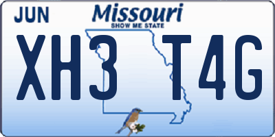 MO license plate XH3T4G