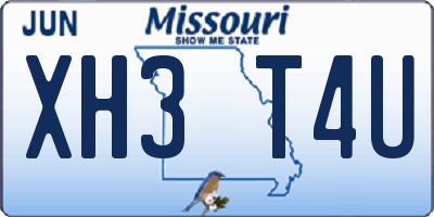 MO license plate XH3T4U