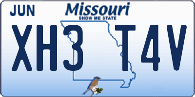 MO license plate XH3T4V