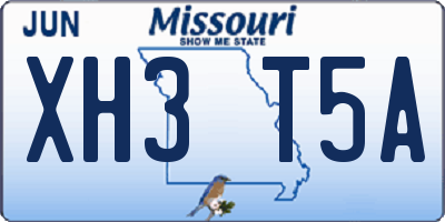 MO license plate XH3T5A