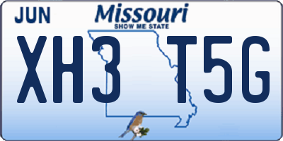 MO license plate XH3T5G