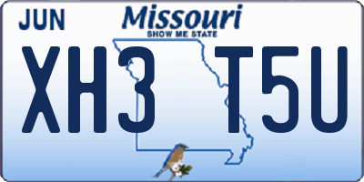 MO license plate XH3T5U