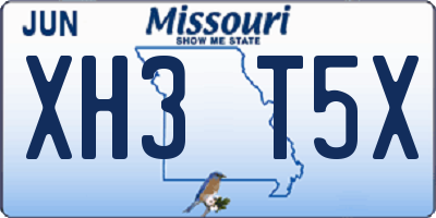 MO license plate XH3T5X