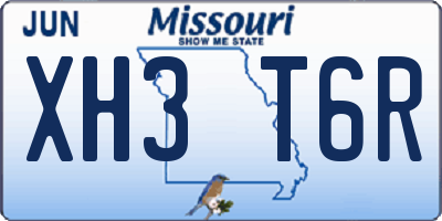 MO license plate XH3T6R