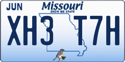 MO license plate XH3T7H