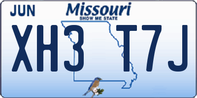MO license plate XH3T7J