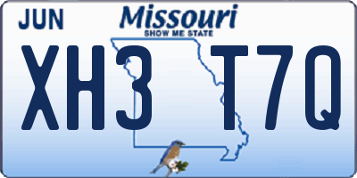 MO license plate XH3T7Q