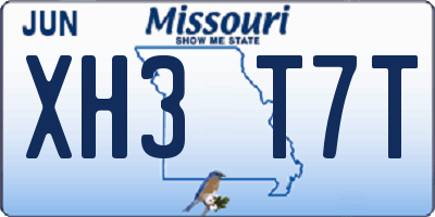 MO license plate XH3T7T