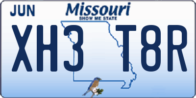 MO license plate XH3T8R