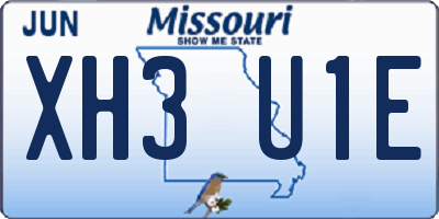 MO license plate XH3U1E