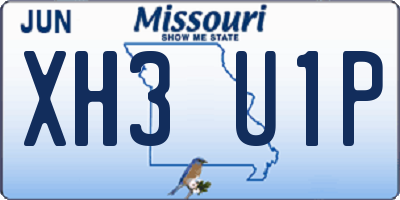 MO license plate XH3U1P