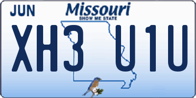 MO license plate XH3U1U