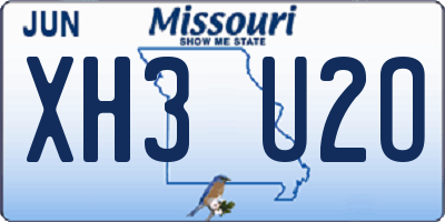 MO license plate XH3U2O