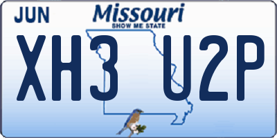 MO license plate XH3U2P