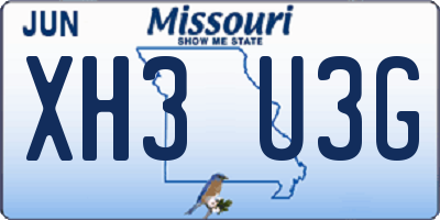 MO license plate XH3U3G