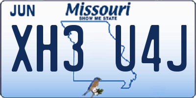 MO license plate XH3U4J