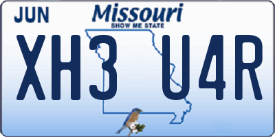 MO license plate XH3U4R