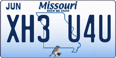 MO license plate XH3U4U