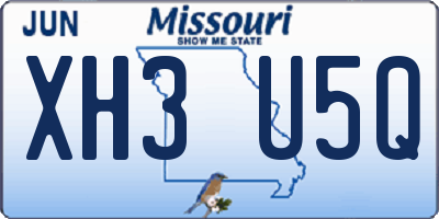 MO license plate XH3U5Q