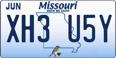 MO license plate XH3U5Y