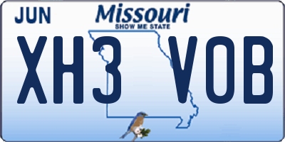 MO license plate XH3V0B