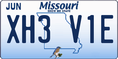 MO license plate XH3V1E