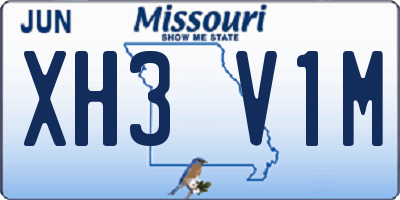 MO license plate XH3V1M