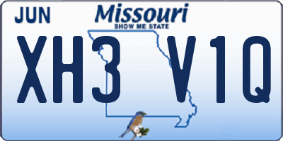 MO license plate XH3V1Q