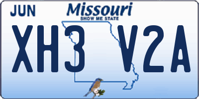 MO license plate XH3V2A