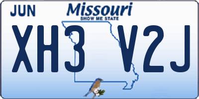 MO license plate XH3V2J