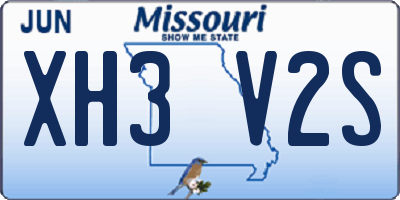 MO license plate XH3V2S