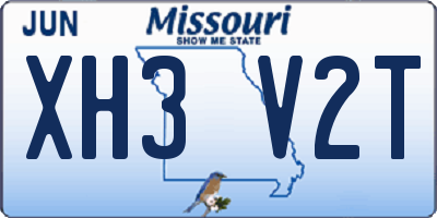 MO license plate XH3V2T
