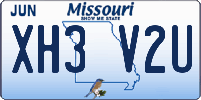 MO license plate XH3V2U