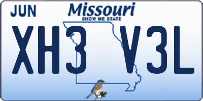 MO license plate XH3V3L