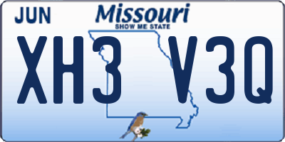 MO license plate XH3V3Q