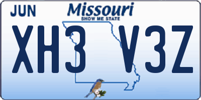 MO license plate XH3V3Z