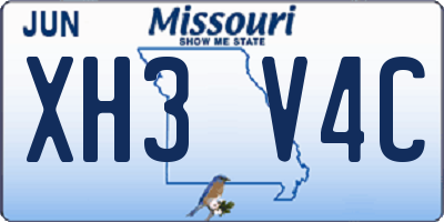 MO license plate XH3V4C