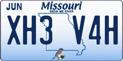 MO license plate XH3V4H