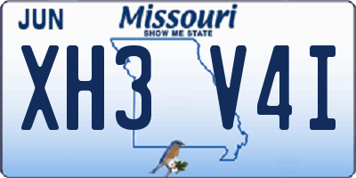 MO license plate XH3V4I